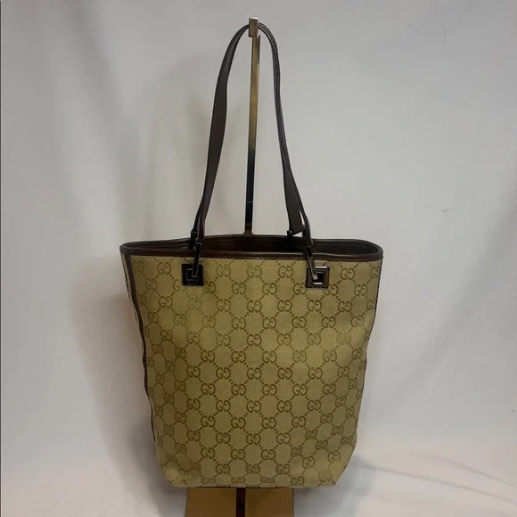 Gucci GG canvas small tote - brown and tan - Picture 1 of 12